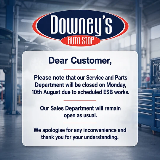 Service & Parts Department Notice